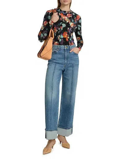 Ulla Johnson Women's Clover Floral Seamed Top | Thumbnail 2 Ulla Johnson Women's Clover Floral Seamed Top | Thumbnail 2