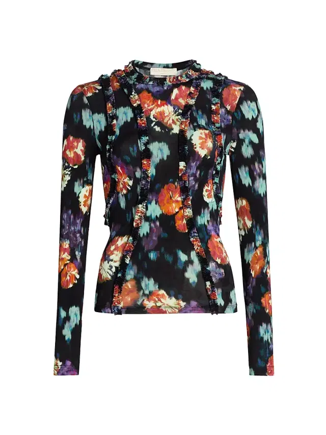 Ulla Johnson Women's Clover Floral Seamed Top - Nocturne