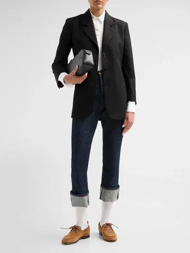 Thom Browne Women's Suede Boat Shoes | Thumbnail 3