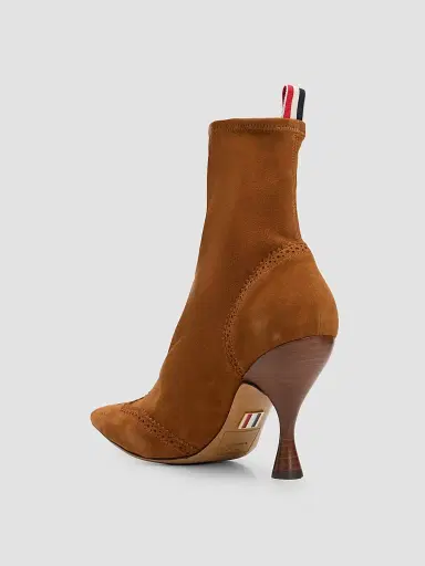Thom Browne Women's 90MM Wingtip Suede Booties | Thumbnail 4 Thom Browne Women's 90MM Wingtip Suede Booties | Thumbnail 4