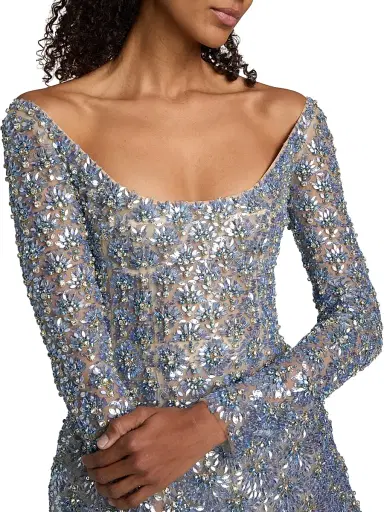 Oscar de la Renta Women's Embellished Sculpted Minidress | Thumbnail 6