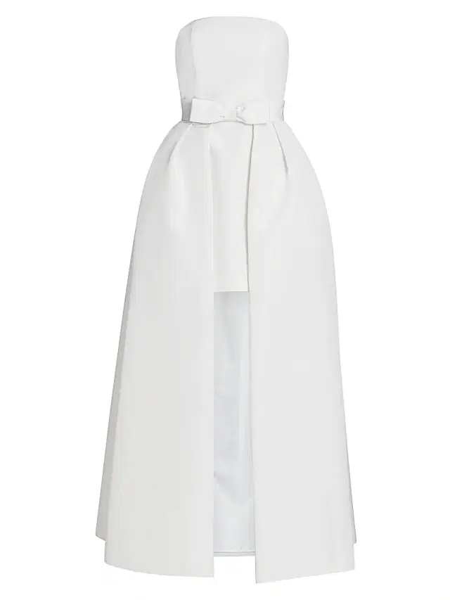 Alexia María Women's Silk Faille Strapless Minidress with Convertible Skirt - White