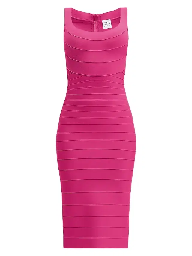 Hervé Léger Women's The Solara Bandage Midi-Dress - Magenta