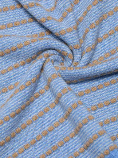 Guest In Residence Women's Pebble-Striped Cashmere Sweater - Delft Blue Combo | Thumbnail 7