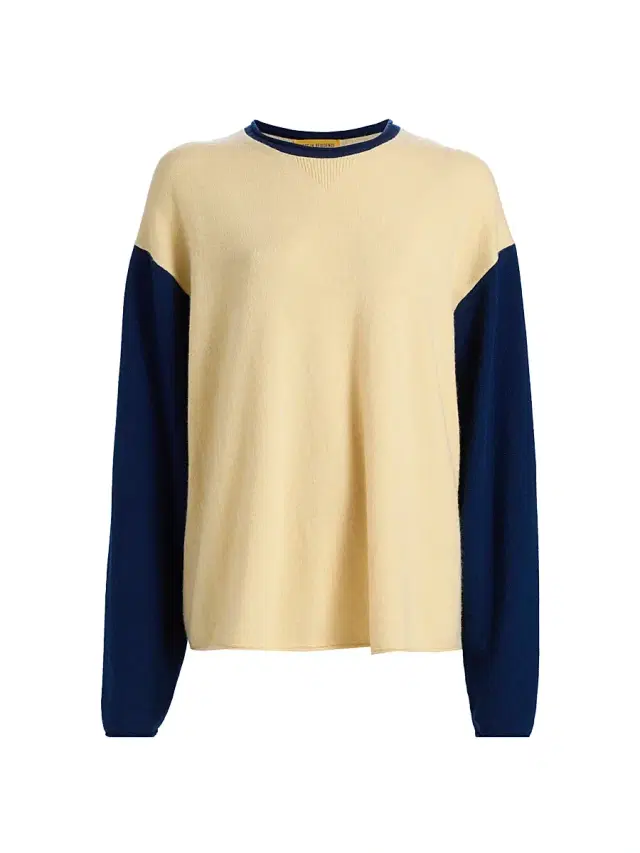 Women's Cashmere Oversized Baseball Sweater - Butter Navy Women's Cashmere Oversized Baseball Sweater - Butter Navy