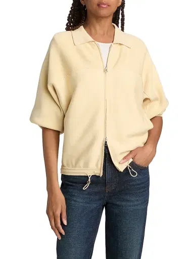 Guest In Residence Women's Cotton-Blend Windbreaker Jacket - Butter | Thumbnail 3 Guest In Residence Women's Cotton-Blend Windbreaker Jacket - Butter | Thumbnail 3