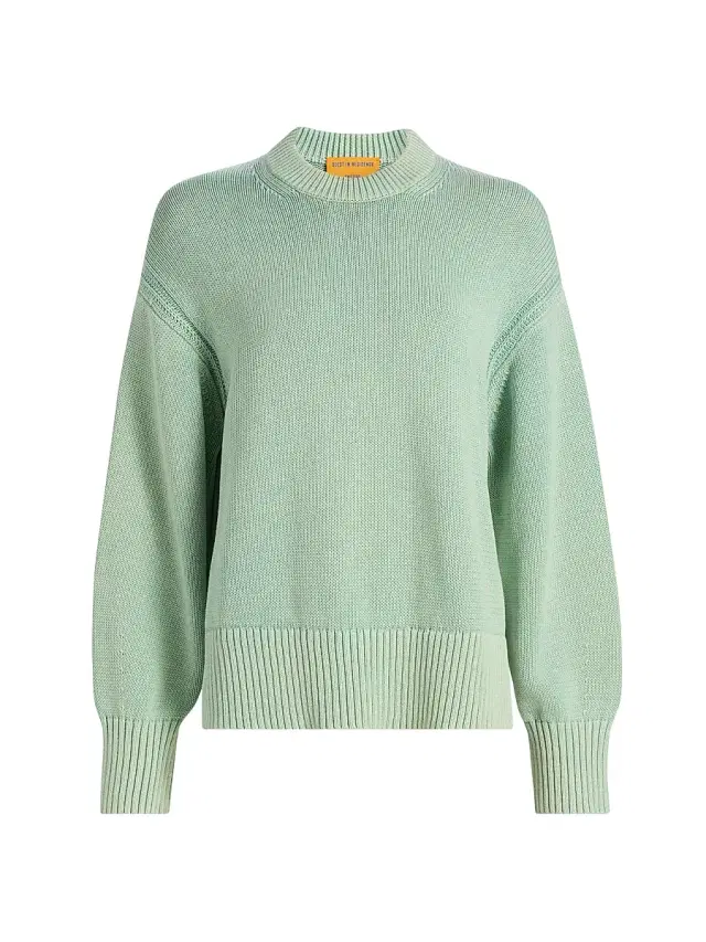 Guest in Residence Women's Sunwash Cotton-Cashmere Crewneck Sweater - Sage Brush