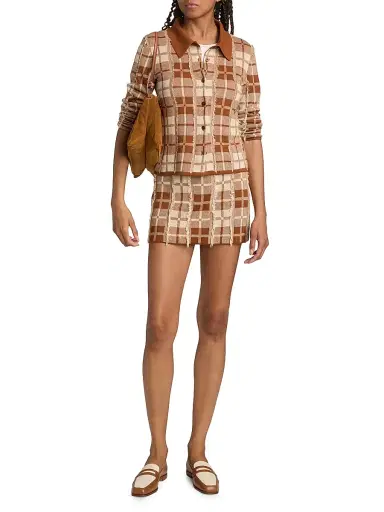 Guest In Residence Women's Fringe Plaid Silk-Linen Shirt | Thumbnail 2 Guest In Residence Women's Fringe Plaid Silk-Linen Shirt | Thumbnail 2