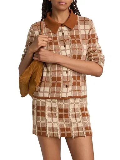 Guest In Residence Women's Fringe Plaid Silk-Linen Shirt | Thumbnail 3 Guest In Residence Women's Fringe Plaid Silk-Linen Shirt | Thumbnail 3