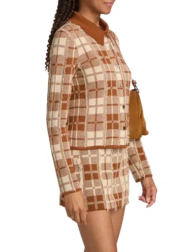 Guest In Residence Women's Fringe Plaid Silk-Linen Shirt | Thumbnail 4 Guest In Residence Women's Fringe Plaid Silk-Linen Shirt | Thumbnail 4