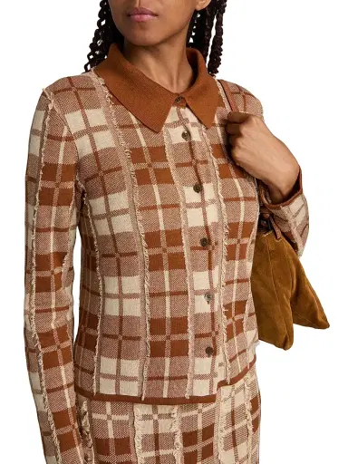 Guest In Residence Women's Fringe Plaid Silk-Linen Shirt | Thumbnail 6 Guest In Residence Women's Fringe Plaid Silk-Linen Shirt | Thumbnail 6