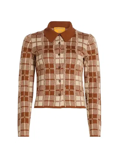 Guest In Residence Women's Fringe Plaid Silk-Linen Shirt | Thumbnail 1 Guest In Residence Women's Fringe Plaid Silk-Linen Shirt | Thumbnail 1