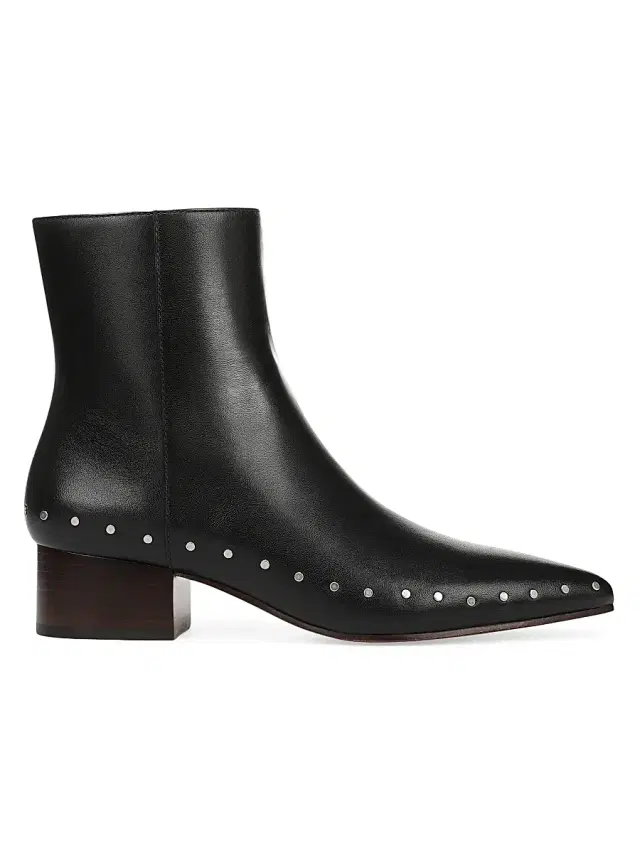 Vince Women's August 40MM Stud-Trim Leather Boots - Black