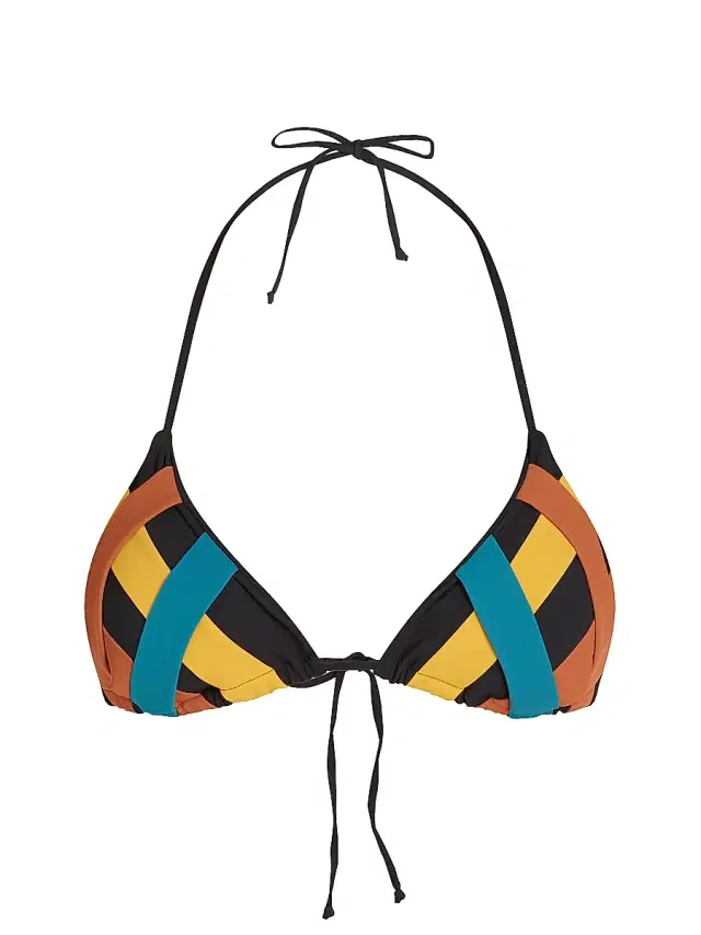 Valimare Women's Ibiza Colorblocked Bandage Bikini Top - Black Multi
