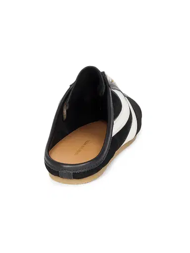 Dries Van Noten Women's Suede & Leather Sneaker Mules - Black White - Size 10 | Thumbnail 3