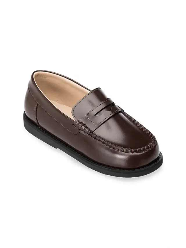 Kid's Scholar Leather Moccasins - Brown 4 (Child)