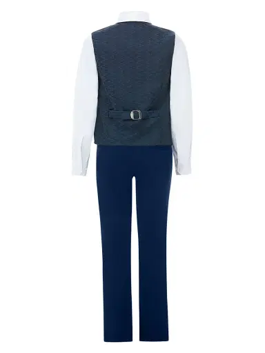 Moustache Little Boy's & Boy's Ezio Vest Outfit - Navy - Size 14 | Thumbnail 2