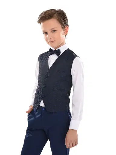 Moustache Little Boy's & Boy's Ezio Vest Outfit - Navy - Size 14 | Thumbnail 3