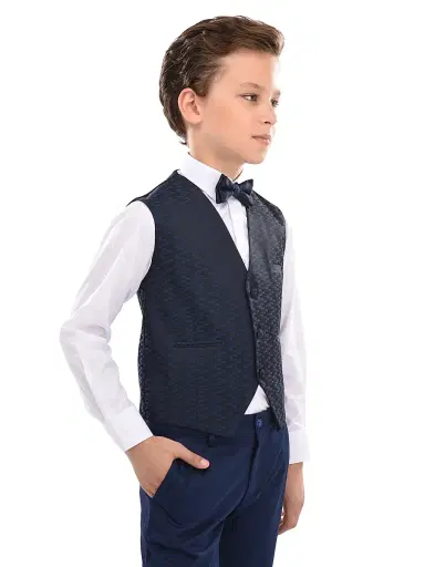 Moustache Little Boy's & Boy's Ezio Vest Outfit - Navy - Size 14 | Thumbnail 4