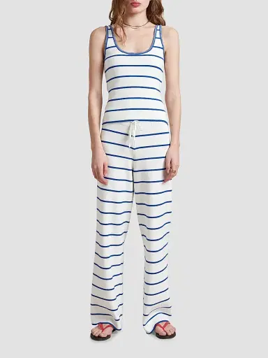 La Ligne Women's Leo Tank Top - Cream Cobalt - Size XL | Thumbnail 2