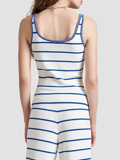 La Ligne Women's Leo Tank Top - Cream Cobalt - Size XL | Thumbnail 4