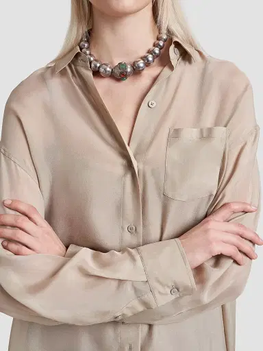 La Ligne Women's Freya Shirt - Beige - Size XL | Thumbnail 5