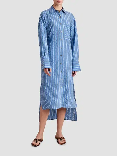 La Ligne Women's Tangier Dress - Chambray Stripe - Size XL | Thumbnail 2