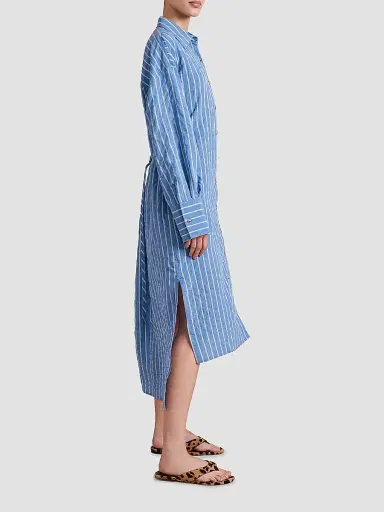 La Ligne Women's Tangier Dress - Chambray Stripe - Size XL | Thumbnail 3