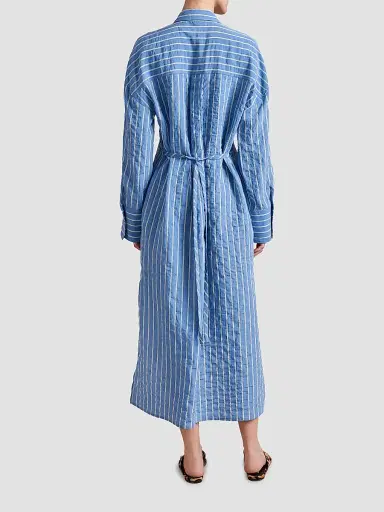 La Ligne Women's Tangier Dress - Chambray Stripe - Size XL | Thumbnail 4