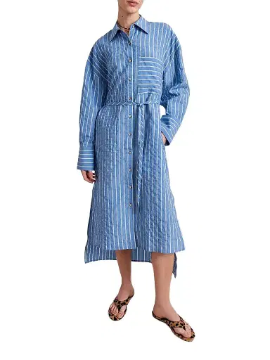 La Ligne Women's Tangier Dress - Chambray Stripe - Size XL | Thumbnail 1
