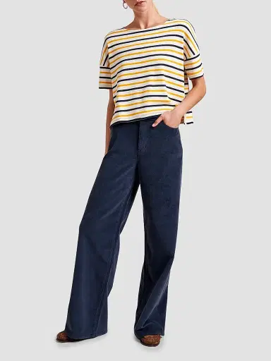 La Ligne Women's Short Breton T-Shirt - Ecru Multi | Thumbnail 2