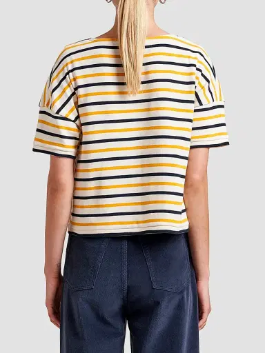 La Ligne Women's Short Breton T-Shirt - Ecru Multi | Thumbnail 4