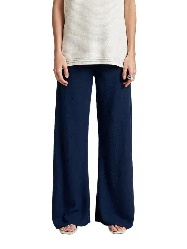 La Ligne Women's Linen Colby Pants - Midnight - Size XL | Thumbnail 1