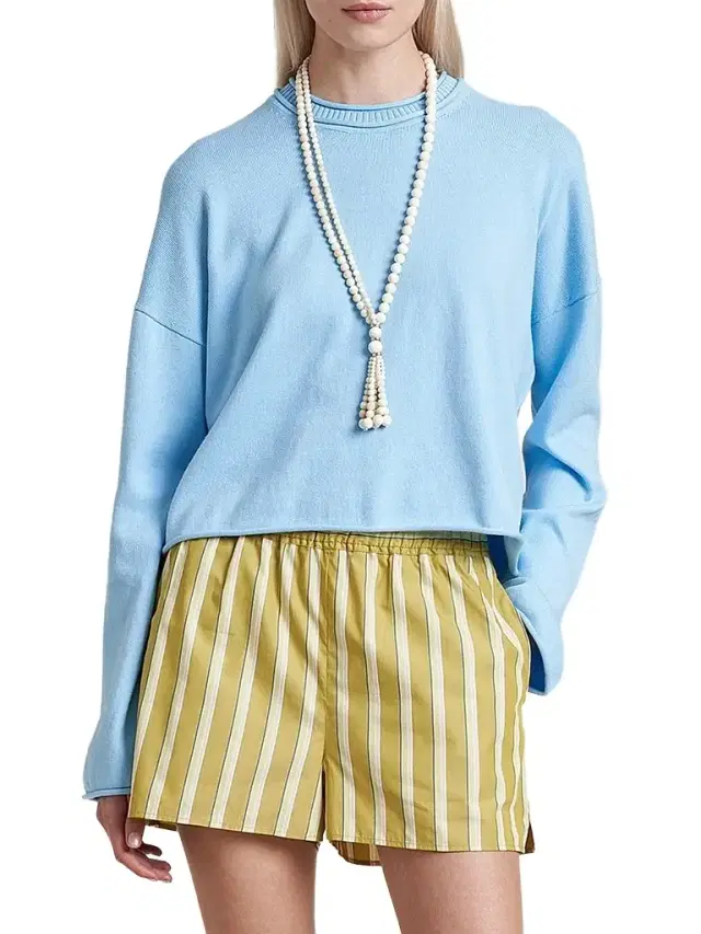 La Ligne Women's Cotton Dominick Sweater - Light Blue