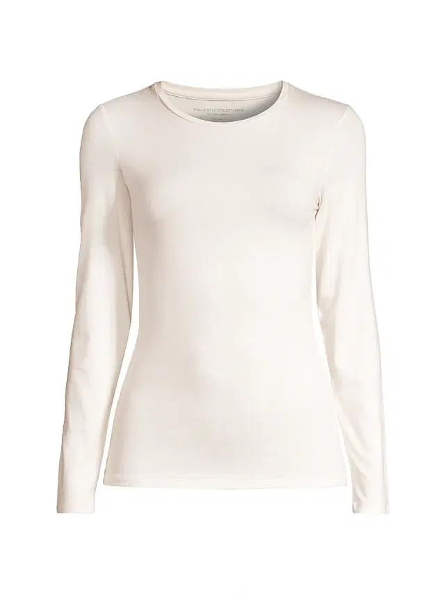 Majestic Filatures Women's Soft Touch Long-Sleeve Top - Cream