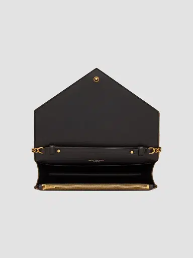 Saint Laurent Women's Paris Chain Wallet in Metallic Leather | Thumbnail 3 Saint Laurent Women's Paris Chain Wallet in Metallic Leather | Thumbnail 3