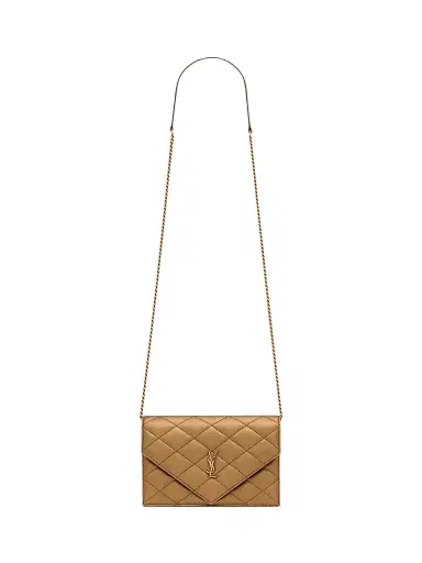 Saint Laurent Women's Paris Chain Wallet in Metallic Leather | Thumbnail 1 Saint Laurent Women's Paris Chain Wallet in Metallic Leather | Thumbnail 1