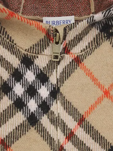 Burberry Girl's Check Hooded Poncho - Sand | Thumbnail 3 Burberry Girl's Check Hooded Poncho - Sand | Thumbnail 3