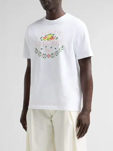 Casablanca Men's X Ladurée Classic T-Shirt - White - Size XXL | Thumbnail 4