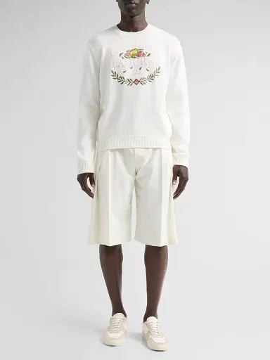 Casablanca Men's X Ladurée Cotton Crewneck Sweater - Off White - Size XXL | Thumbnail 2 Casablanca Men's X Ladurée Cotton Crewneck Sweater - Off White - Size XXL | Thumbnail 2