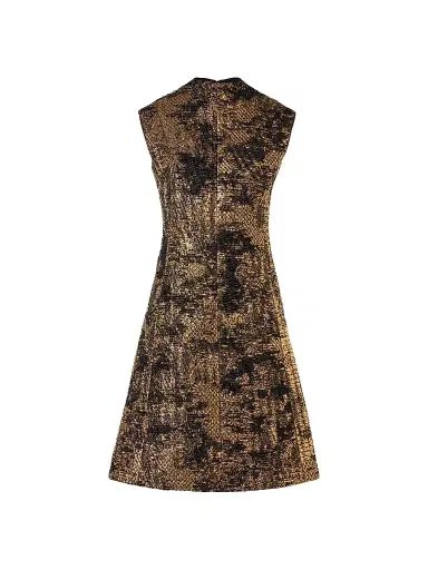 Akris Women's Textured Metallic Jacquard A-Line Dress | Thumbnail 1 Akris Women's Textured Metallic Jacquard A-Line Dress | Thumbnail 1
