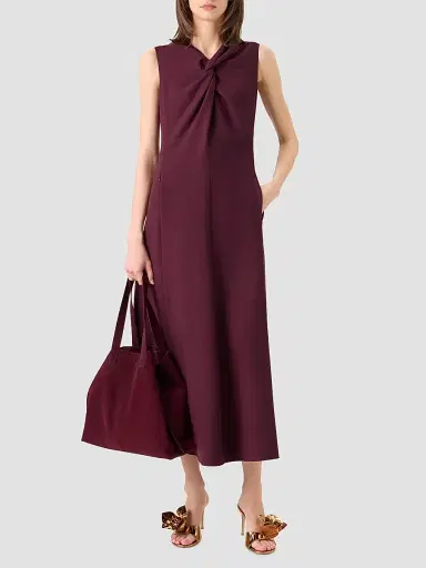 Akris Women's Wool-Blend Knot A-line Midi-Dress | Thumbnail 2