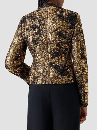 Akris Women's Kelis Jacquard Silk Lamé Jacket | Thumbnail 3