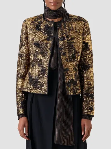 Akris Women's Kelis Jacquard Silk Lamé Jacket | Thumbnail 4