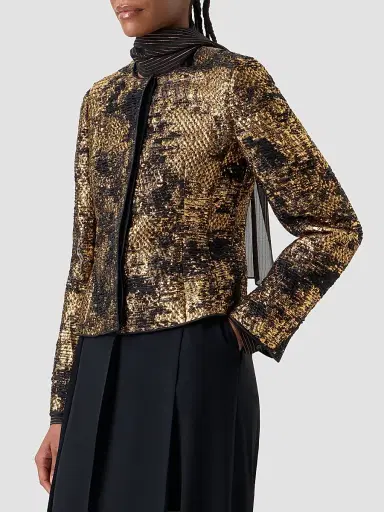 Akris Women's Kelis Jacquard Silk Lamé Jacket | Thumbnail 6