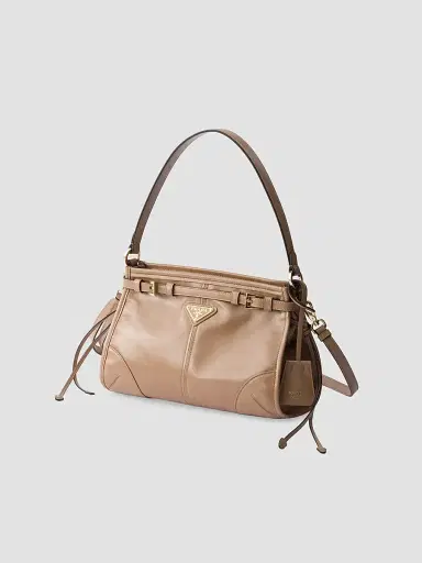 Prada Women's Bonnie Leather Top Handle Bag - Light Brown | Thumbnail 2 Prada Women's Bonnie Leather Top Handle Bag - Light Brown | Thumbnail 2