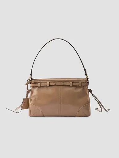 Prada Women's Bonnie Leather Top Handle Bag - Light Brown | Thumbnail 3 Prada Women's Bonnie Leather Top Handle Bag - Light Brown | Thumbnail 3