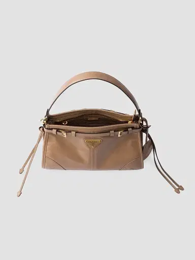 Prada Women's Bonnie Leather Top Handle Bag - Light Brown | Thumbnail 4 Prada Women's Bonnie Leather Top Handle Bag - Light Brown | Thumbnail 4