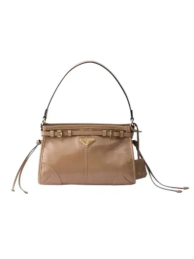 Prada Women's Bonnie Leather Top Handle Bag - Light Brown | Thumbnail 1 Prada Women's Bonnie Leather Top Handle Bag - Light Brown | Thumbnail 1
