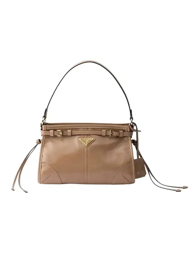 Prada Women's Bonnie  Leather Top Handle Bag - Light Brown